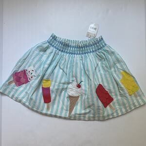 NEW Mini Boden Ice Cream Appliqué Stripe Skirt